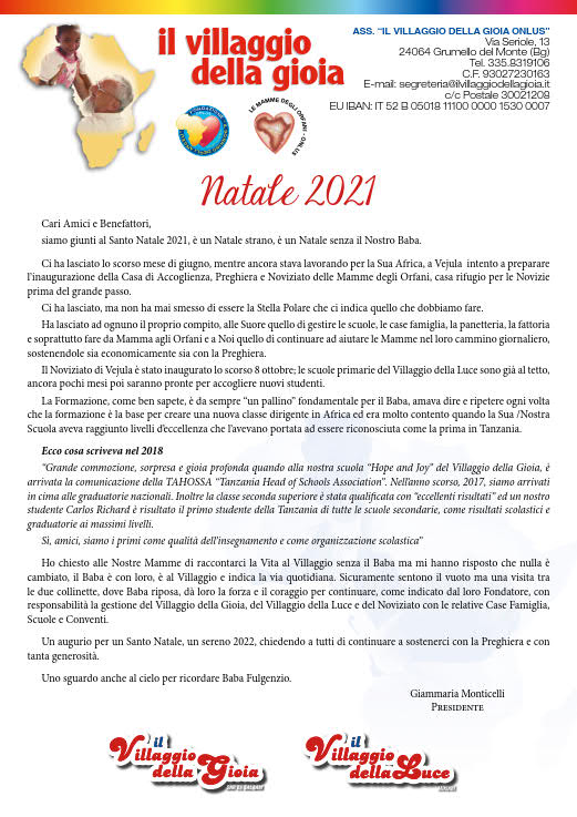 Lettera Natale 2021